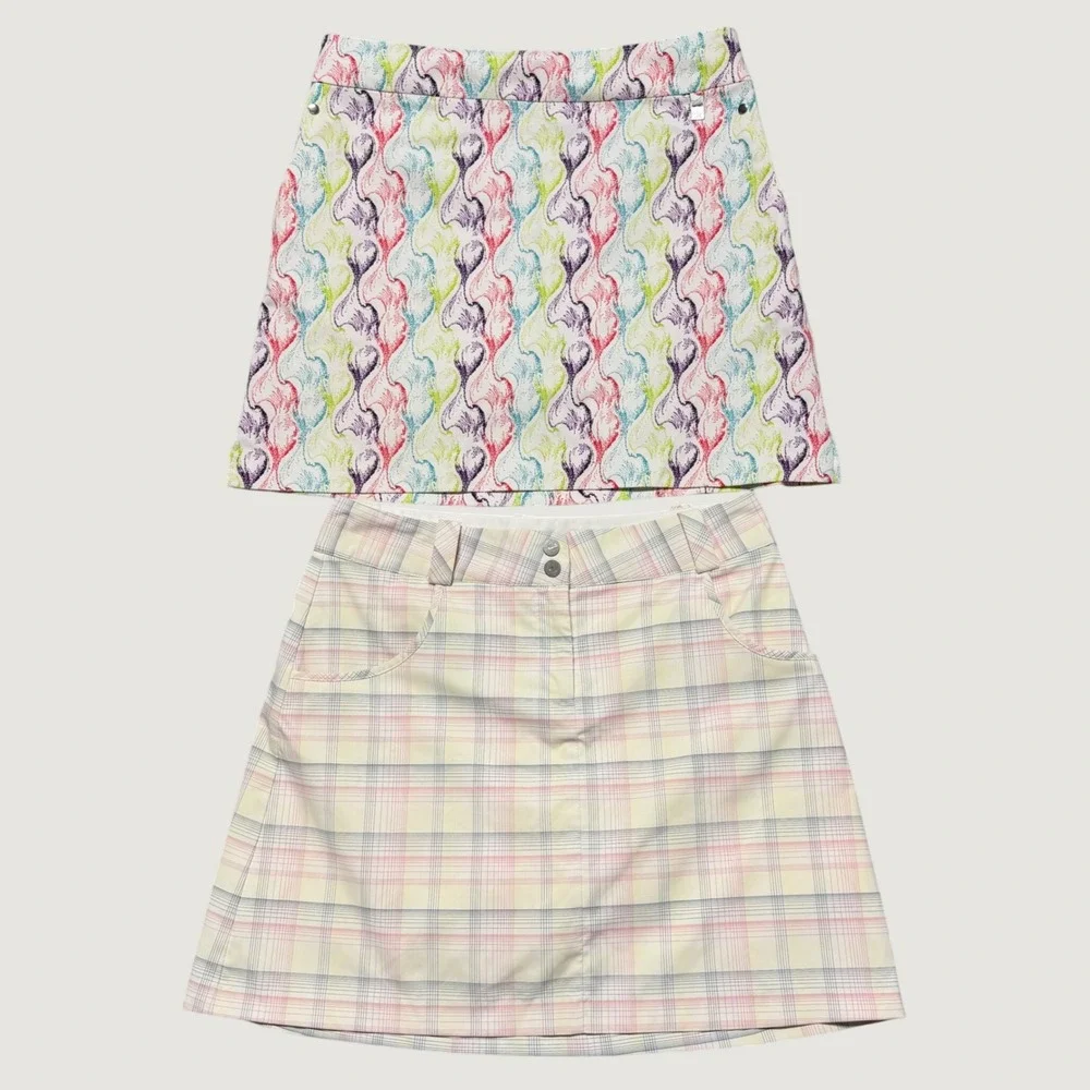 Nike Golf & Cutter Buck Skort‎ Bundle Womens 6 Plaid Abstract Dri-FIT DryTec